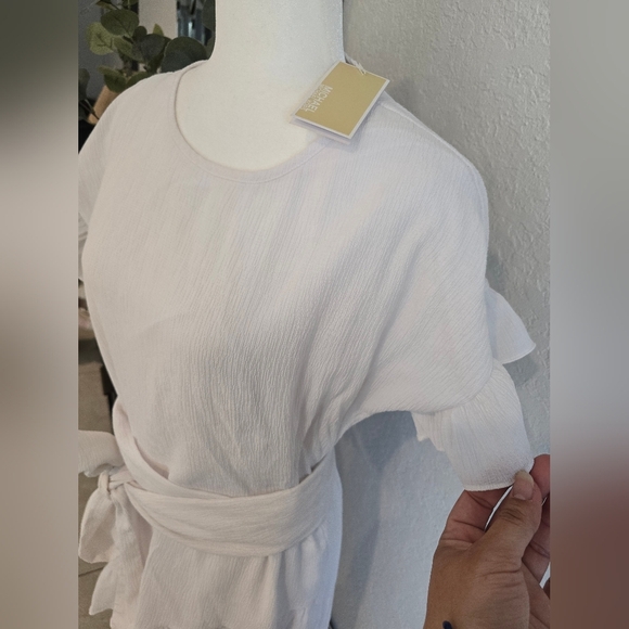 Michael KorsWhite Ruffle Mini Dress - Picture 4 of 11